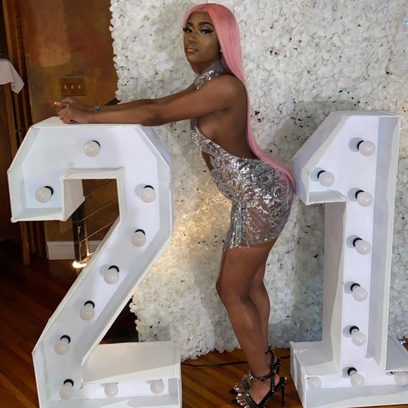 Custom Silver Mini Dress - Picture 4 of 6